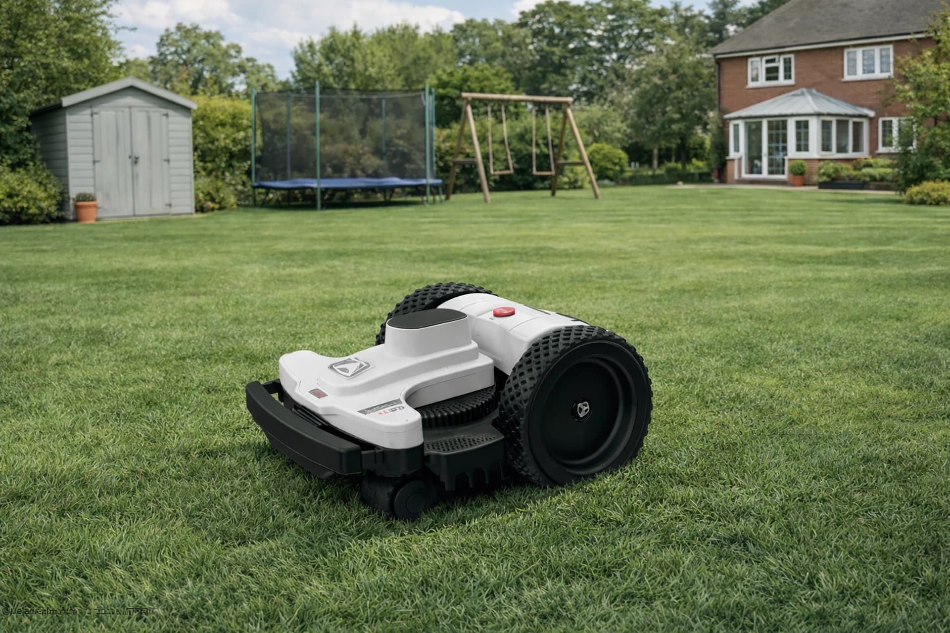 Ambrogio 4.0 Basic 4WD Mähroboter in einem Garten in Wien