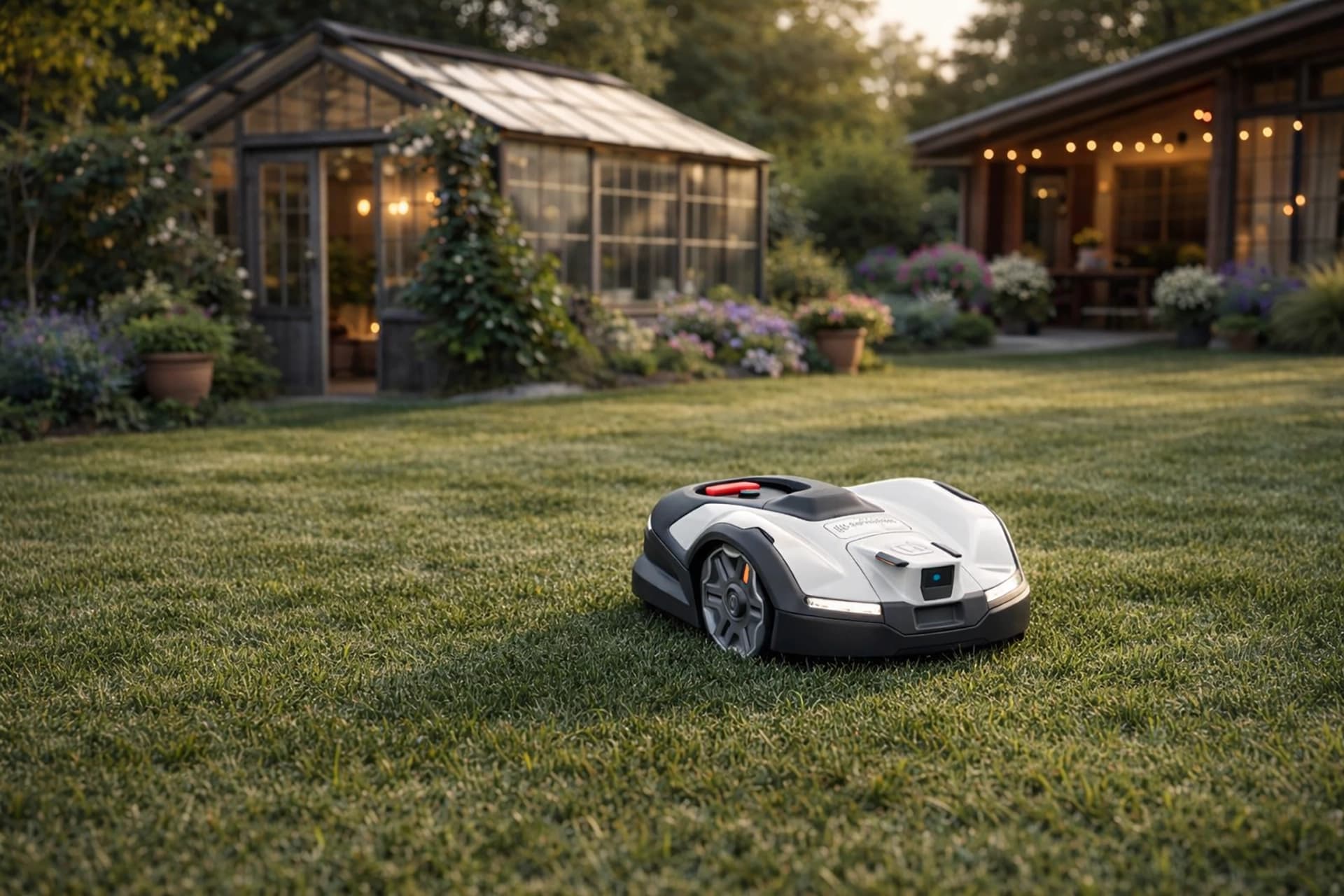 Husqvarna Automower 405VE NERA in einem gepflegten Garten in Wien